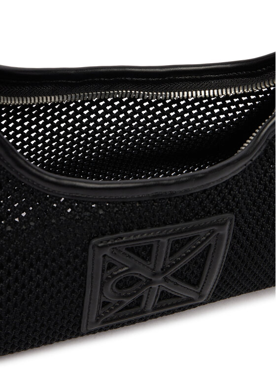 Calvin Klein Дамска чанта Calvin Klein Emblem Mesh Shoulder Bag LV04F3381G Черен