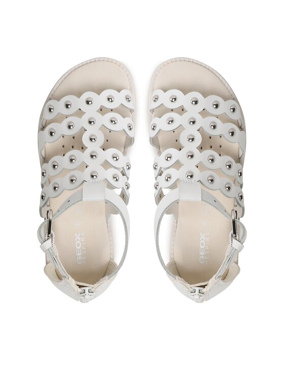 Geox Basutės Geox J Sandal Karly Girl J3535D043BCC1000 S Balta
