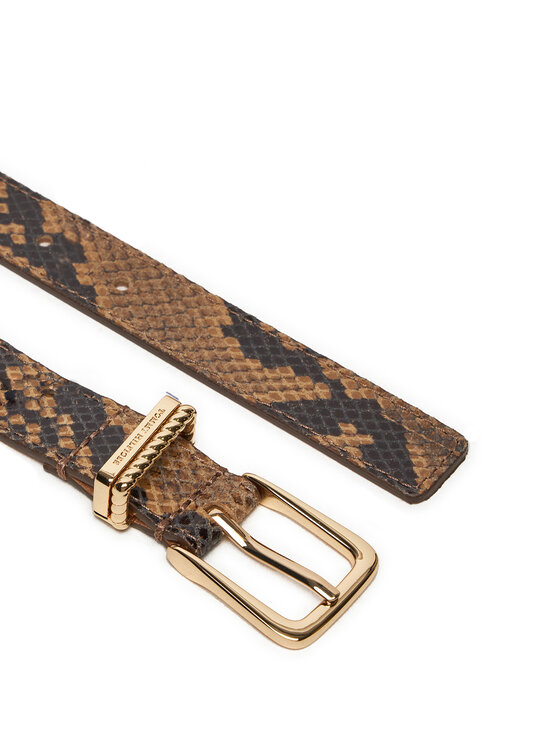 Tommy Hilfiger Curea de Damă Tommy Hilfiger Luxe Python AW0AW16610 Maro