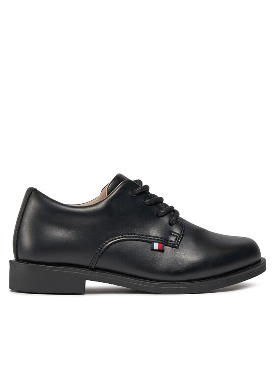 Tommy Hilfiger Pusbačiai Tommy Hilfiger Low Cut Lace Up Shoe T3B4-33174-1355 Juoda