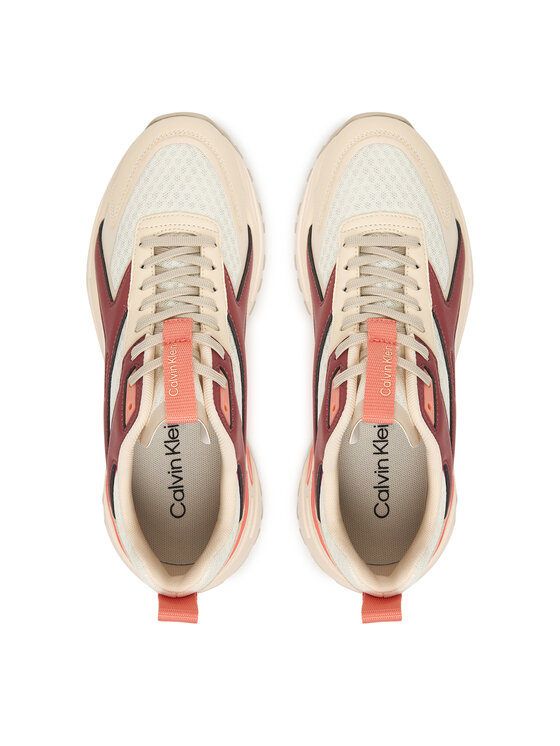 Calvin Klein Sneakersy Calvin Klein Hike Run Ckstripe Mesh HW0HW03002 Beżowy jasny