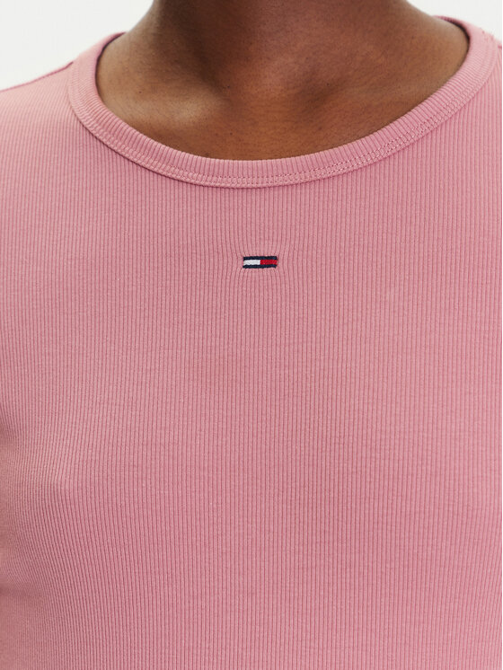 Tommy Jeans Tommy Jeans T-shirt Essential DW0DW17383 Rosa Slim Fit