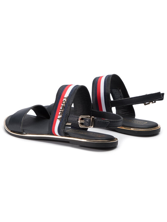 Tommy Hilfiger Sandali Tommy Hilfiger Flat Sandal Corporate Ribbon FW0FW04049 Blu scuro