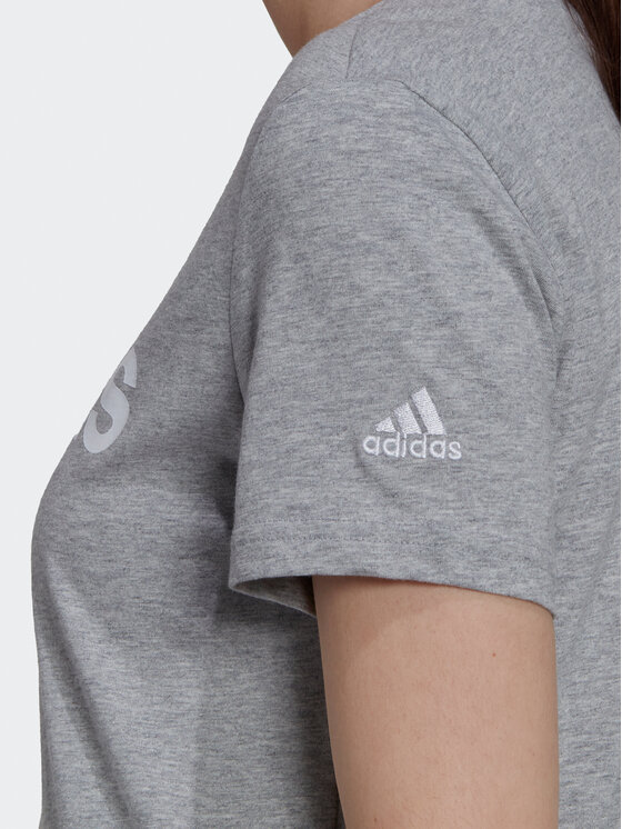 adidas adidas Футболка Essentials Logo HL2053 Сірий Slim Fit