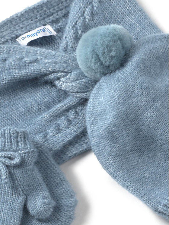 Mayoral Set čepice, tunelová šála a rukavice Mayoral 10019 Modrá
