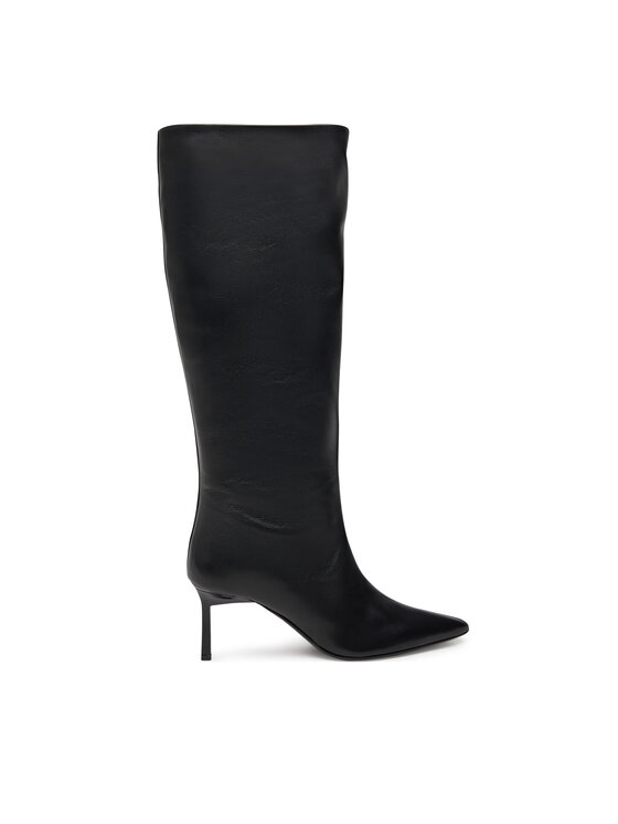 Calvin Klein Čižmy Calvin Klein Heel Knee Boot 70 Lth HW0HW02162 Čierna