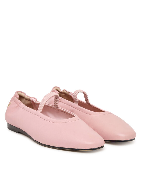 Tommy Hilfiger Balerini Tommy Hilfiger Soft Leather Ellastic Ballerina FW0FW09245 Roz