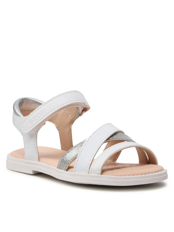Geox Basutės Geox J Sandal Karly Girl J5235D00254C1000 M Balta