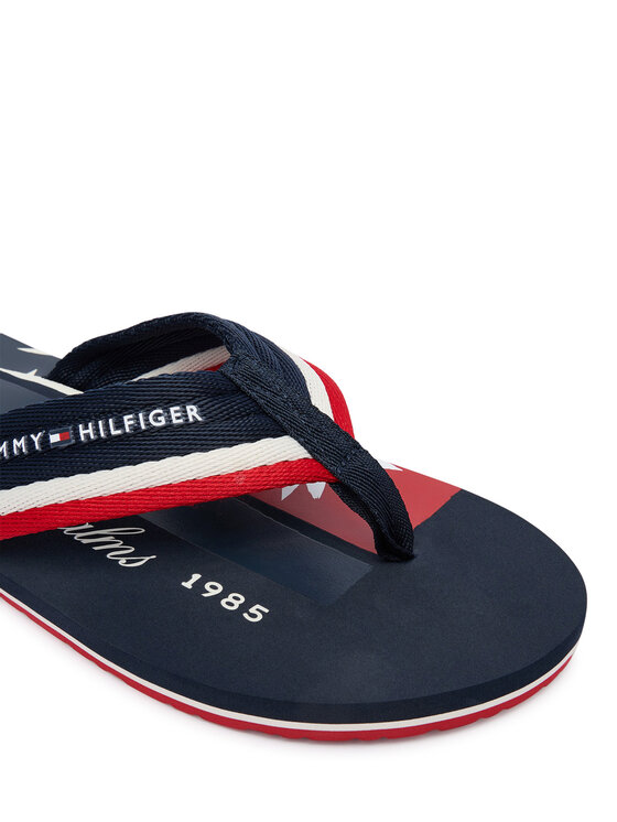 Tommy Hilfiger Japonki Tommy Hilfiger Patch Hilfiger Beach Sandal FM0FM05903 Granatowy