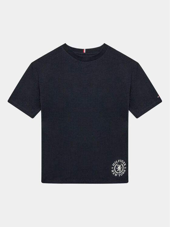 Tommy Hilfiger Tommy Hilfiger Marškinėliai Crest Logo KB0KB08675 D Tamsiai mėlyna Regular Fit