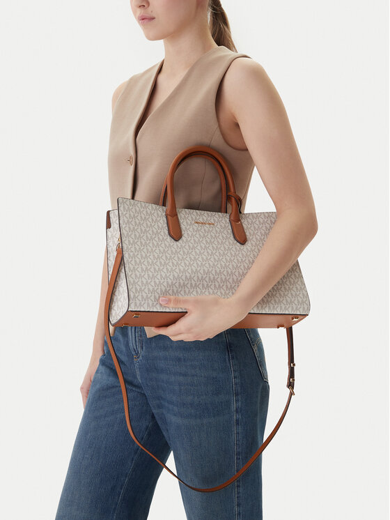 MICHAEL Michael Kors Сумка MICHAEL Michael Kors Scarlett Medium Signature Logo Satchel 30F4GETS2B Кремовий