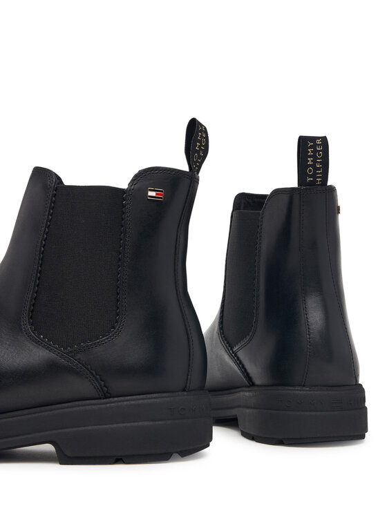 Tommy Hilfiger Sztyblety Tommy Hilfiger Th Flag Outdoor Chelsea Boot FW0FW09573 Czarny