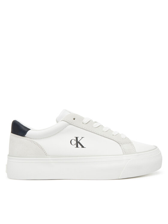 Calvin Klein Jeans Tenisky Calvin Klein Jeans Vulc Flatform Mg Nylon Mix YW0YW01896 Bílá