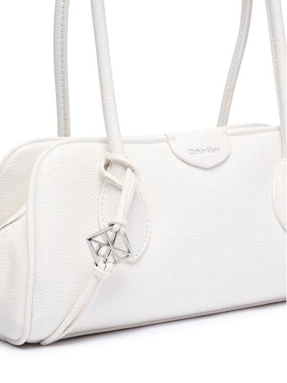 Calvin Klein Borsetta Calvin Klein Quilted Nylon Medium Shoulder Ba LV04F3743G Bianco
