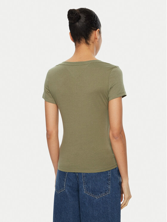 Tommy Jeans Tommy Jeans T-Shirt DW0DW20458 Πράσινο Slim Fit