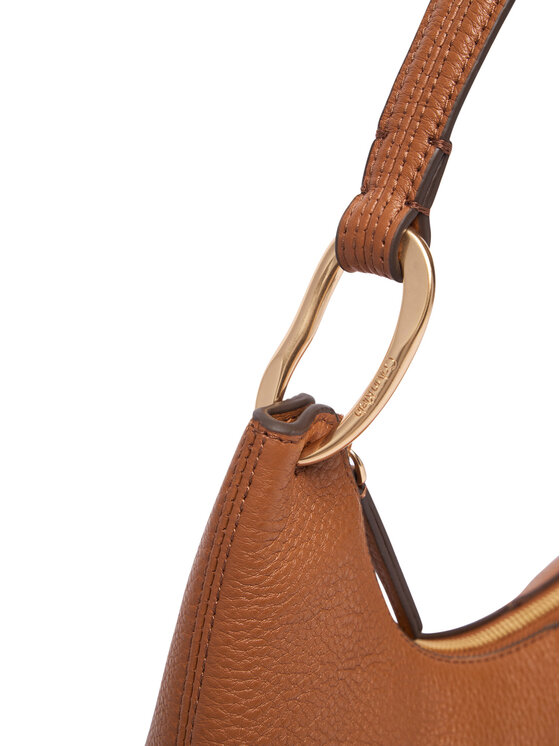 Calvin Klein Geantă Calvin Klein Slouchy Leather Shoulder Bag LV04F3657G Maro deschis