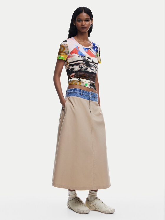 Desigual Desigual Футболка Collage 25SWTK14 Кольоровий Regular Fit