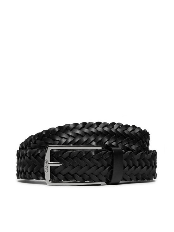 Calvin Klein Pánský pásek Calvin Klein Ck Casual Elongated Braided 35mm K50K512655 Černá