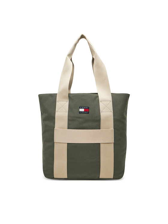 Tommy Jeans Pārnēsajamā soma Tommy Jeans Retro Cool Tote AM0AM13278 Haki