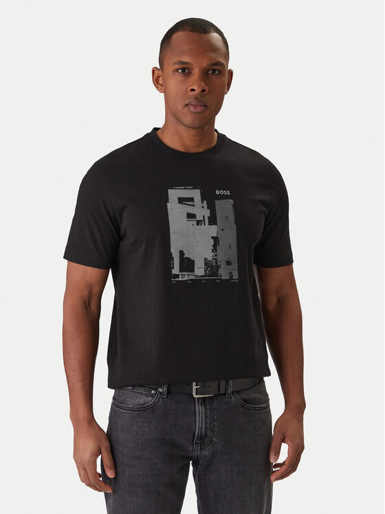 BOSS BOSS Camiseta Imprint 50556007 Negro Regular Fit