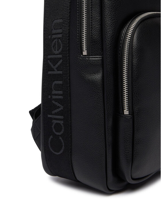 Calvin Klein Mugursoma Calvin Klein Webbing Strap Round Backpack LV04D3282G Melns