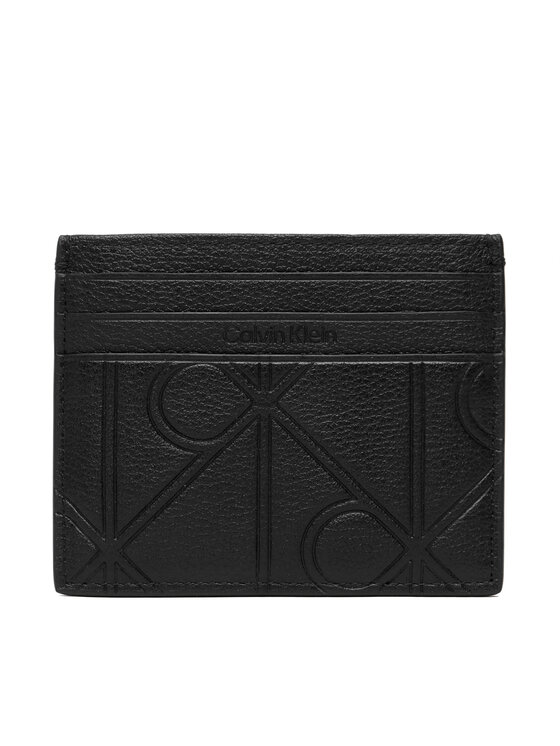 Calvin Klein Estuche para tarjetas de crédito Calvin Klein Xl Emblem Aop Emboss Card Case LV04D1174G Negro