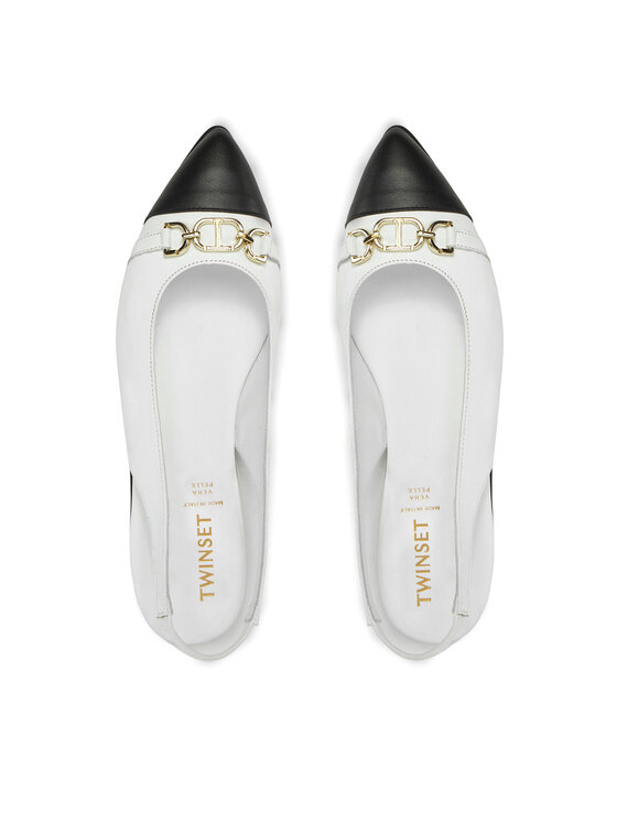 TWINSET Baleríny TWINSET 251GCJ026 Biela