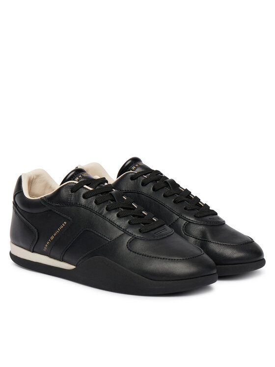 Tommy Hilfiger Сникърси Tommy Hilfiger Th Vintage Low Runner Leather FW0FW09485 Черен
