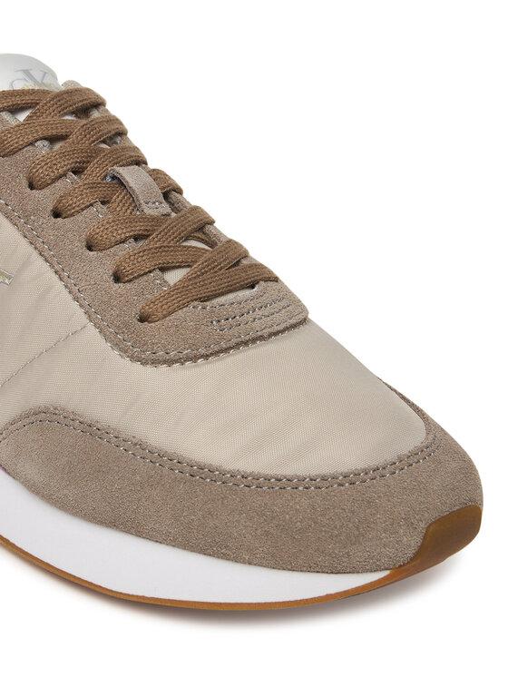 Calvin Klein Snīkeri Calvin Klein Retro Runner Lace Up Nylon Mg YW0YW01990 Haki