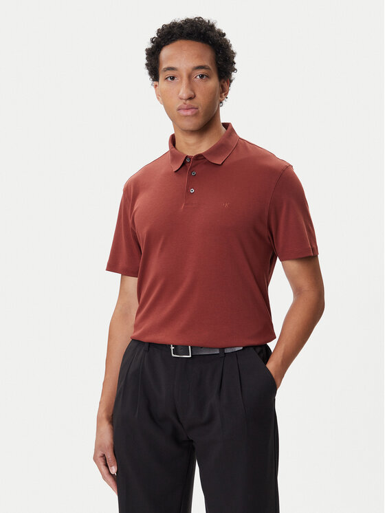 Calvin Klein Calvin Klein Polo majica Supima LV04LB276G Rjava Regular Fit