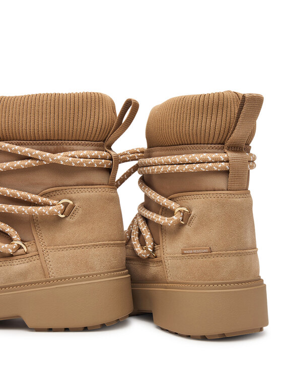 Tommy Hilfiger Sněhule Tommy Hilfiger Lace-Up Water Resist Snow Boot FW0FW09546 Béžová