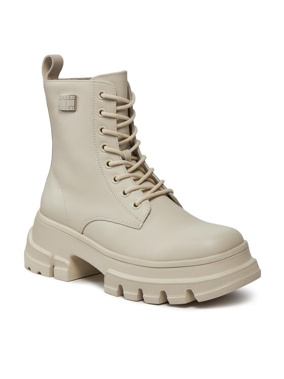 Tommy Jeans Botas Tommy Jeans Tjw Chunky Leather Boot EN0EN02503 Beis