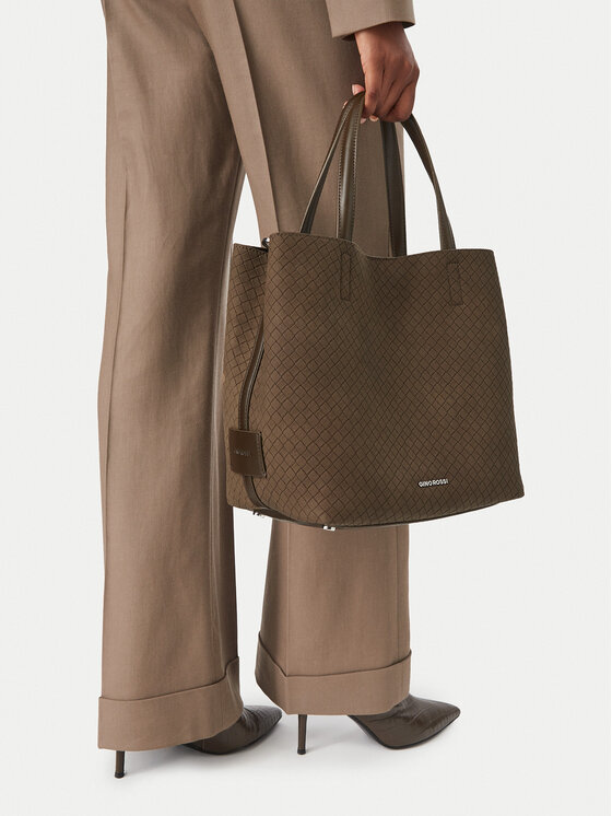 GINO ROSSI Torebka GINO ROSSI EO-LDA8727A Brązowy ciemny