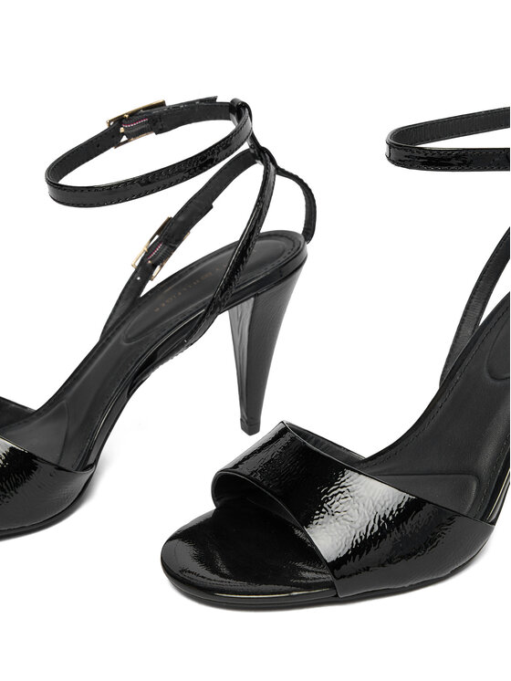 Tommy Hilfiger Sandale Tommy Hilfiger Th Elegant Patent Sandal FW0FW08961 Negru