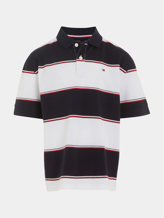 Tommy Hilfiger Tommy Hilfiger Polo majica Global Rugby KB0KB08857 Bela Relaxed Fit