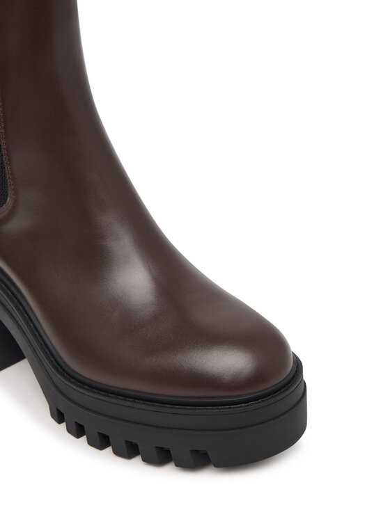 Calvin Klein Stiefeletten Calvin Klein Chunky Heeled Chelsea Lth YW0YW01547 Dunkelbraun