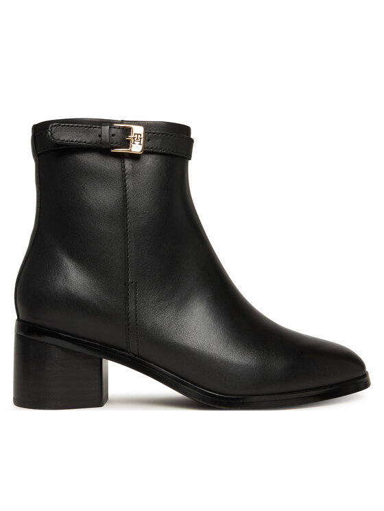 Tommy Hilfiger Členková obuv Tommy Hilfiger Th Buckle Riding Mid Heel Bootie FW0FW08859 Čierna