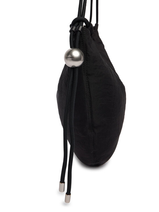 Calvin Klein Дамска чанта Calvin Klein Nylon Cord Small Hobo Bag LV04F3382G Черен