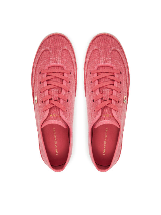 Tommy Hilfiger Sneakers Tommy Hilfiger Washed Canvas Vulc Sneaker FW0FW08894 Rosa