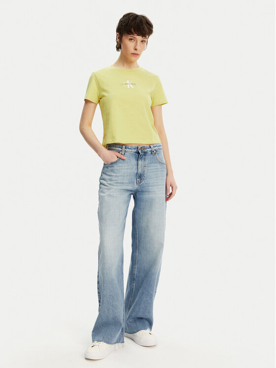 Calvin Klein Jeans Calvin Klein Jeans Majica Monologo J20J223113 Rumena Slim Fit