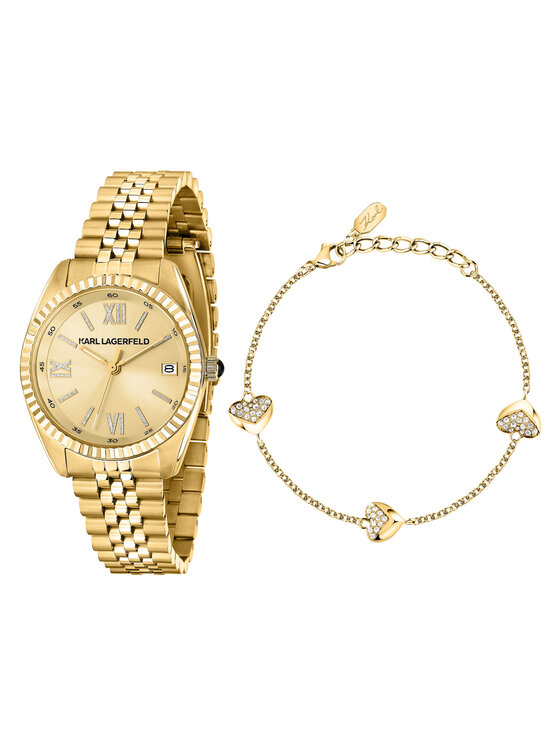 KARL LAGERFELD Set de ceas și brățară KARL LAGERFELD R0553108501 Auriu