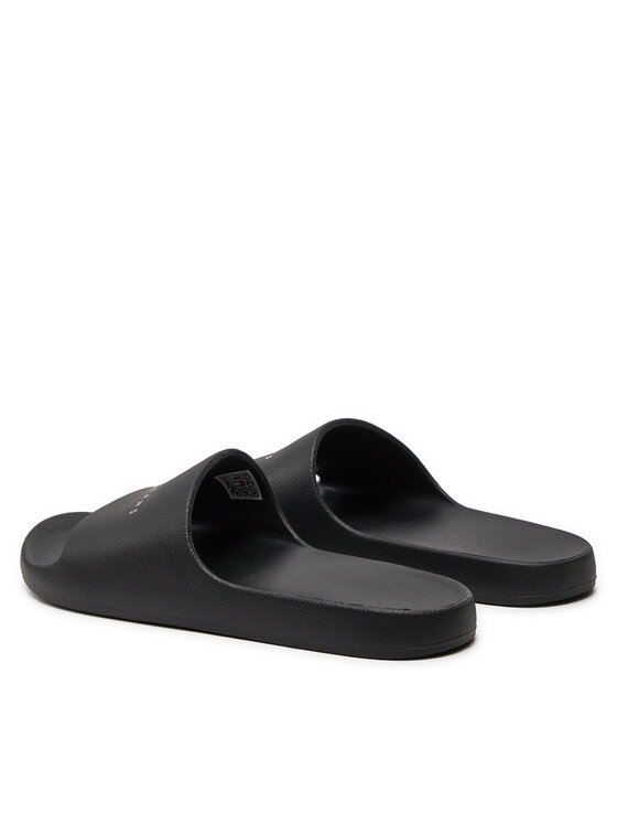 Tommy Jeans Šlepetės Tommy Jeans Tjw Printed Pu Pool Slide EN0EN02693 Juoda