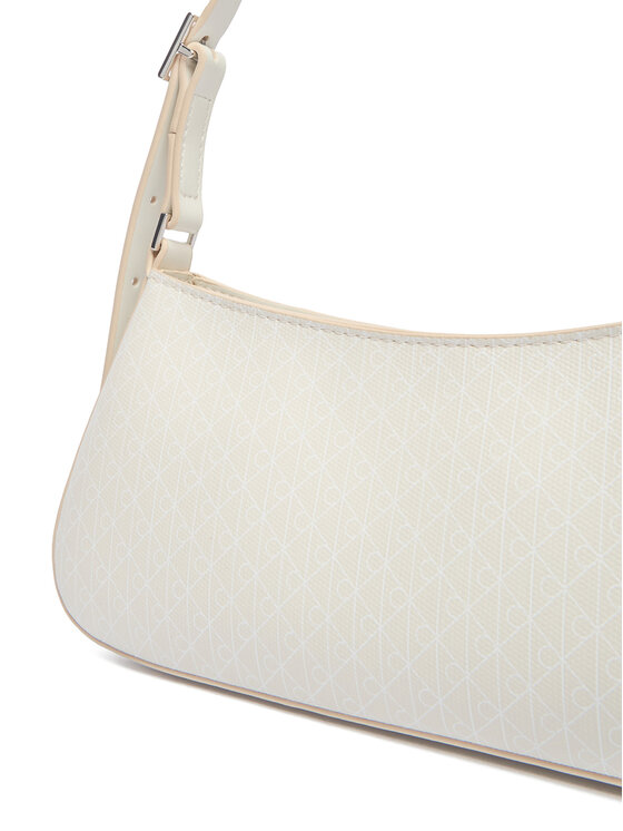 Calvin Klein Soma Calvin Klein Emblem Aop Small Shoulder Bag LV04F3324G Écru