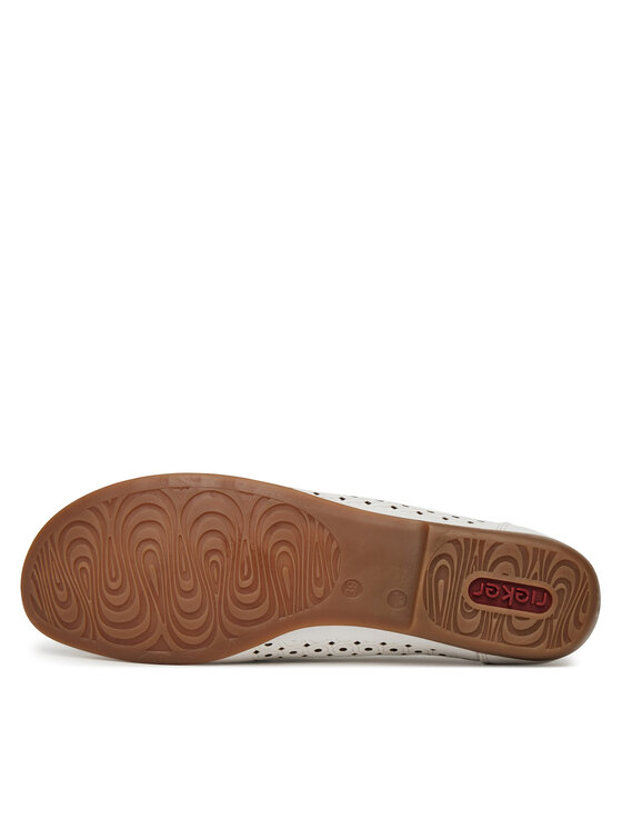 Rieker Mocasini Rieker L6352-80 Alb