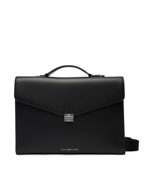 Tommy Hilfiger Valigetta Tommy Hilfiger Th Business Leather Computer Bag AM0AM14163 Nero
