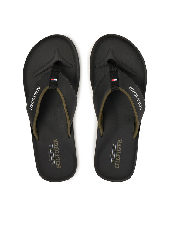 Tommy Hilfiger Šlepetės per pirštą Tommy Hilfiger Padded Comfort Hilfiger B Sandal FM0FM05440 Juoda