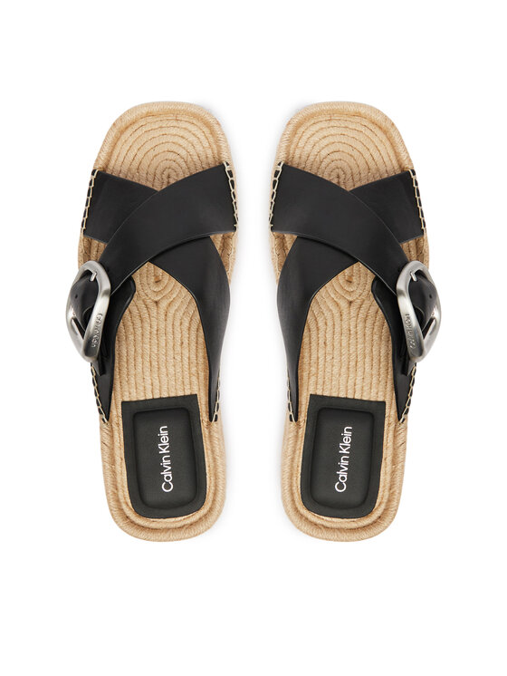 Calvin Klein Alpargatas Calvin Klein Flatf Espadrill Cross Lth Hdw HW0HW02892 Negro