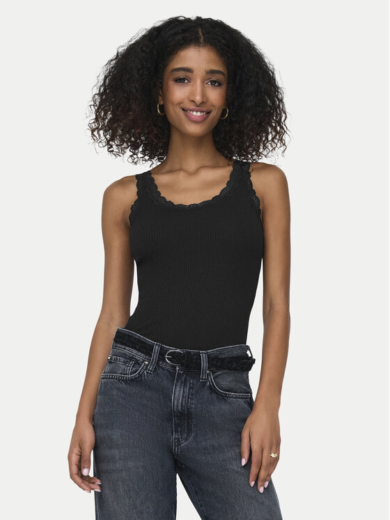 ONLY ONLY Marškinėliai Sara 15345994 Juoda Slim Fit