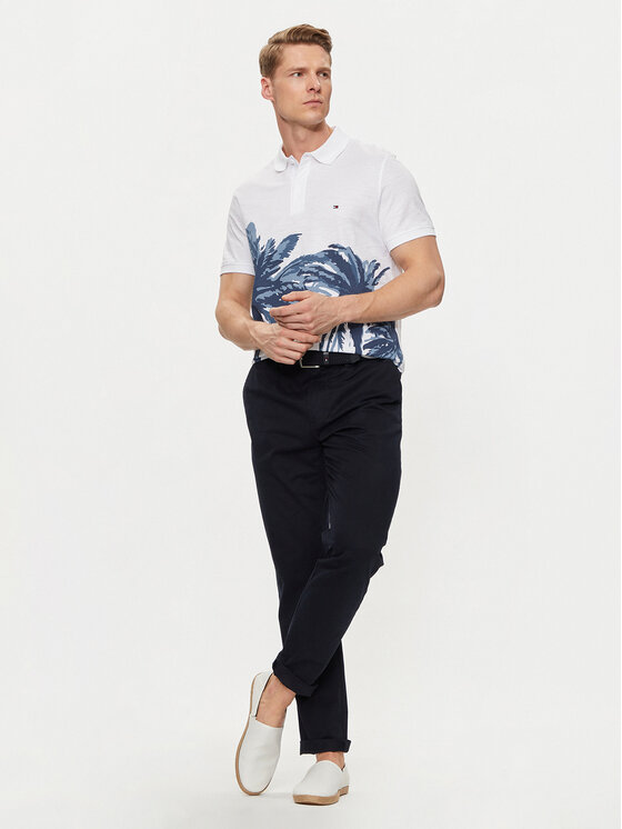 Tommy Hilfiger Tommy Hilfiger Polo Palm Print MW0MW34758 Λευκό Regular Fit