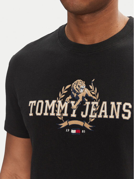 Tommy Jeans Tommy Jeans Póló Varsity DM0DM20818 Fekete Regular Fit